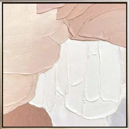 40 Varm-Beige Maleri med 3D Tekstur