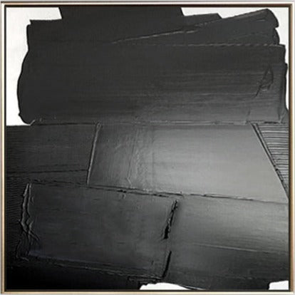 44 Sort Maleri med 3D Tekstur