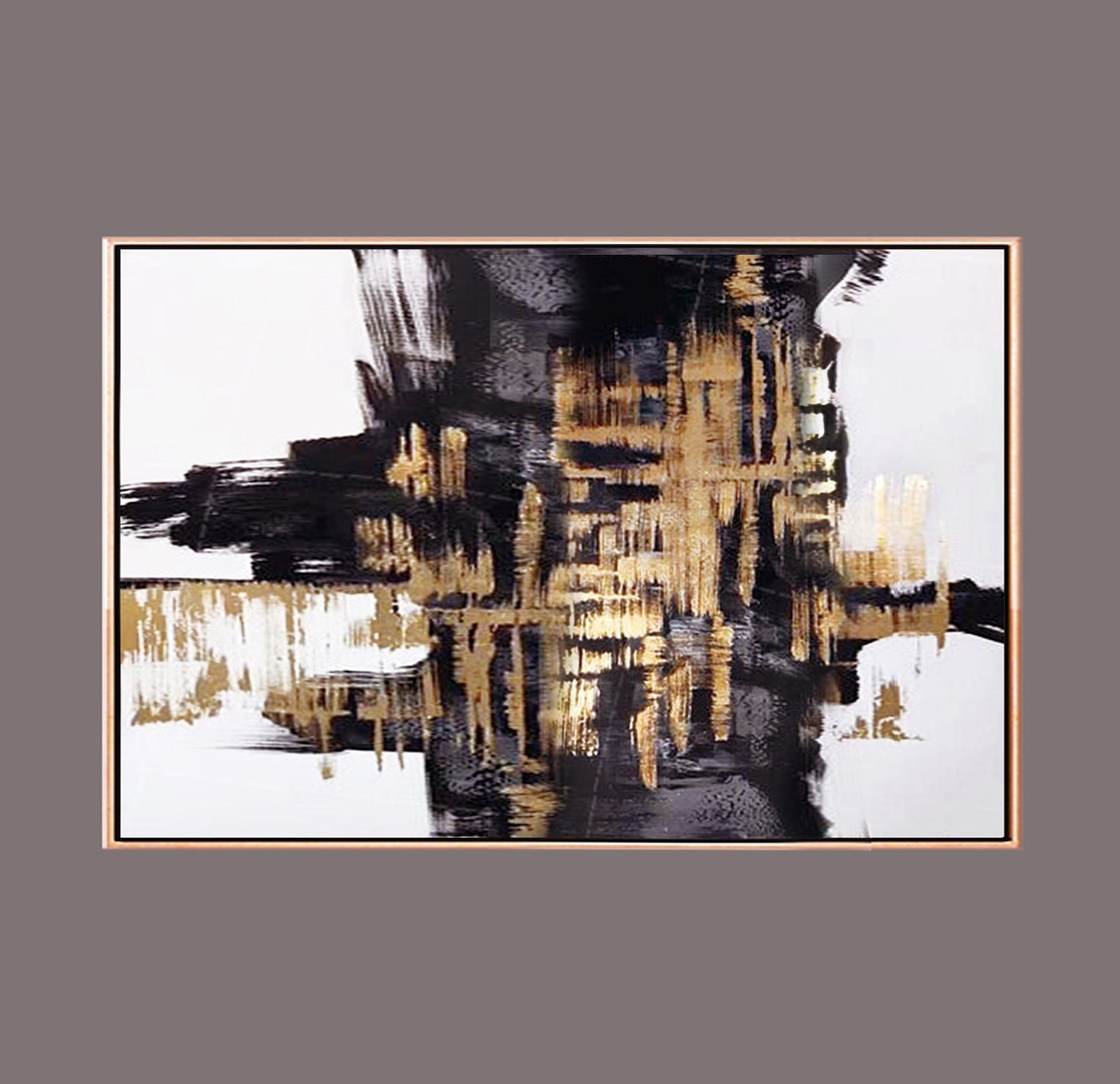 171 Abstrakt maleri - Guld & sort