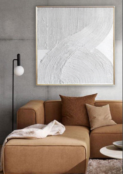 25 Maleri med 3D Tekstur - Hvid