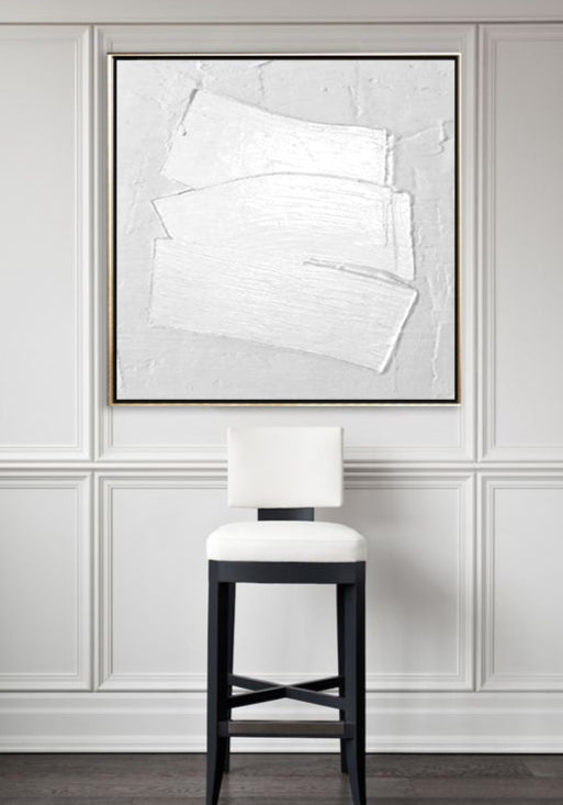 20 Hvid Maleri med 3D Tekstur