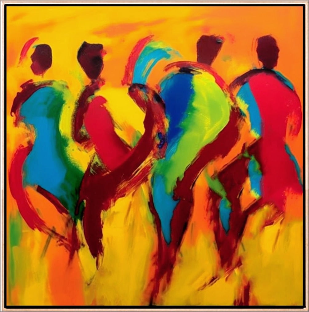 329 Farverigt Abstrakt Maleri - Dans