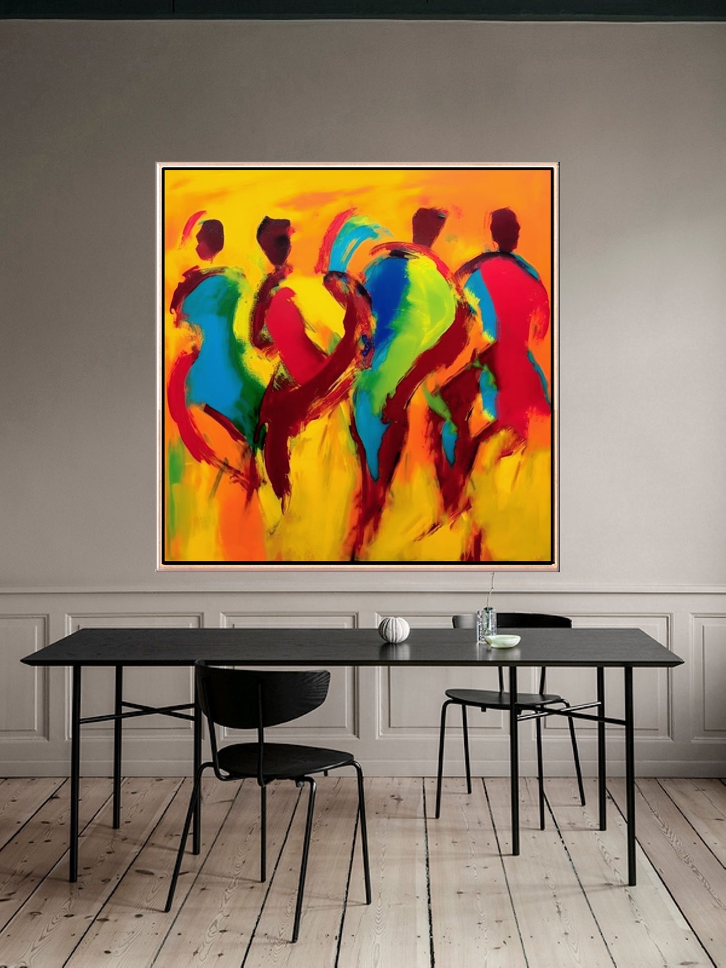 329 Farverigt Abstrakt Maleri - Dans