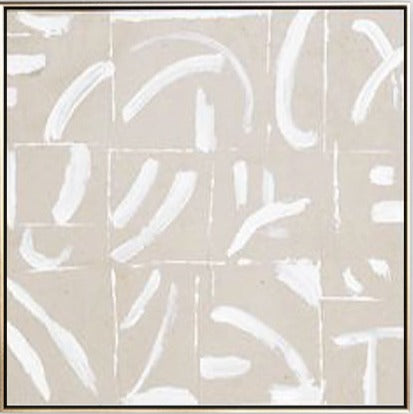 33 Abstrakt Maleri - Beige