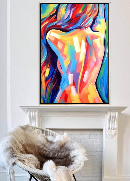 318 Farverigt maleri - Kvinders Ryg