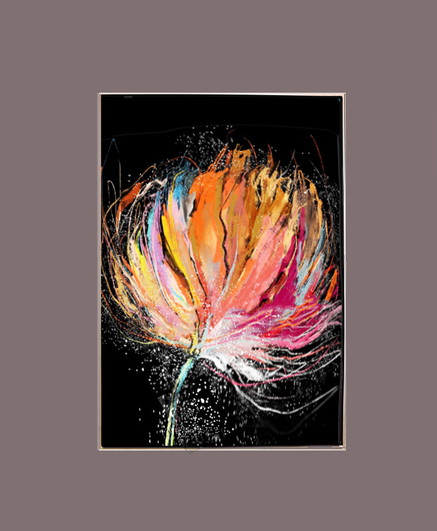 265 Maleri - Farverig blomst