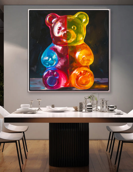 16B2 Maleri - Farverig Vingummibamse