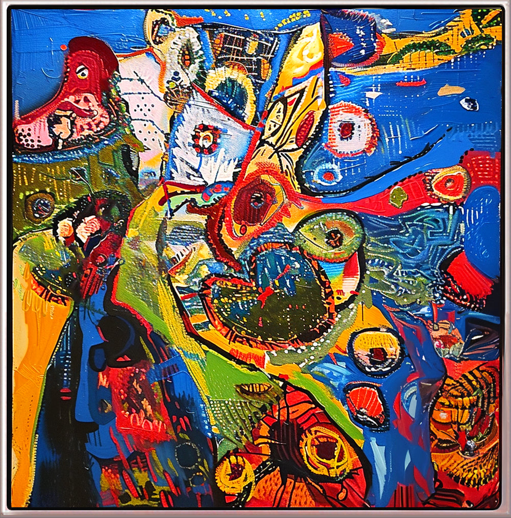 124 Farverigt maleri - Fantasi