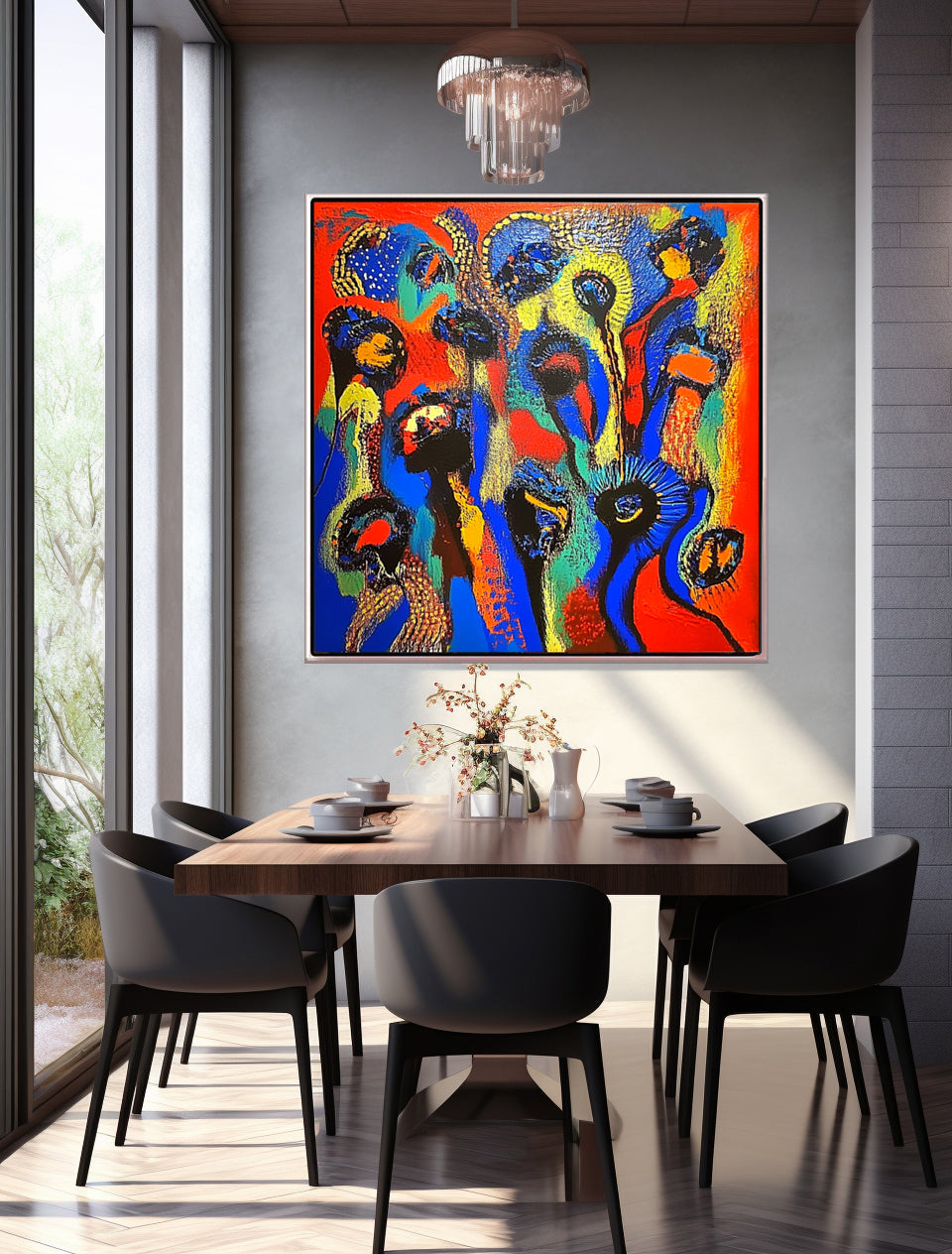 337 Farverigt Abstrakt Maleri