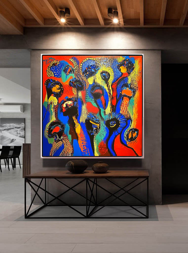 337 Farverigt Abstrakt Maleri