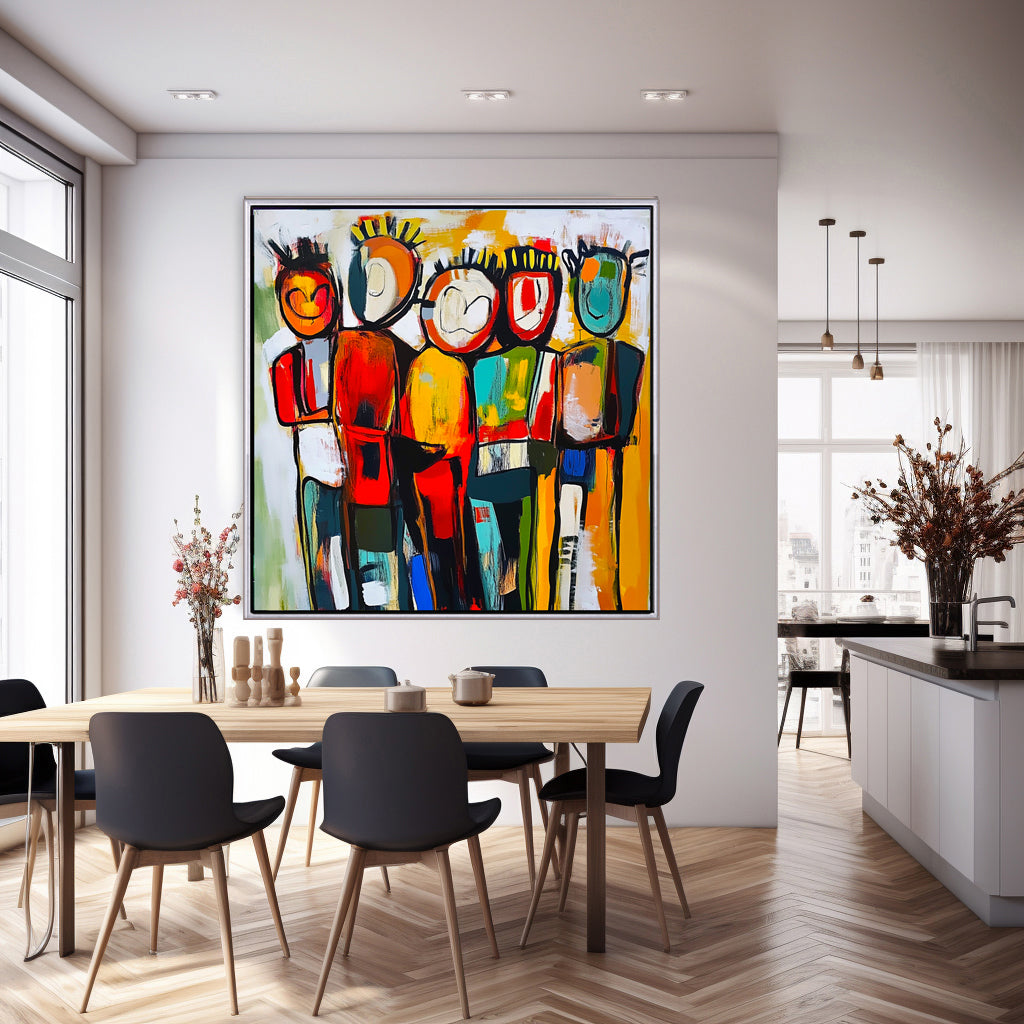 339 Familie - farverigt maleri