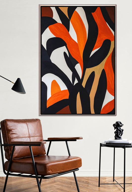 367 Abstrakt Maleri - Orange Blade