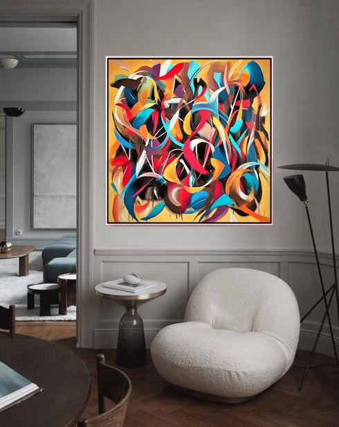 356 Farverigt Abstrakt Maleri