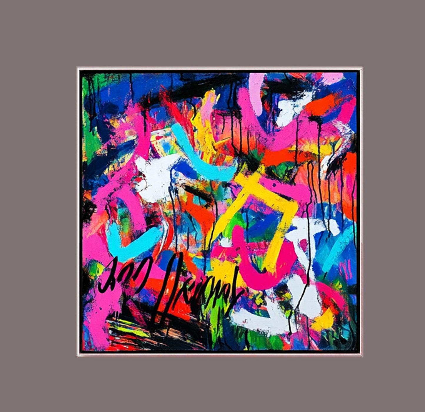 13A Farverigt Maleri - Abstrakt