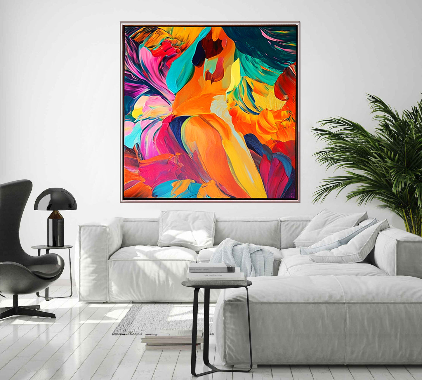 363 Farverigt Abstrakt Maleri