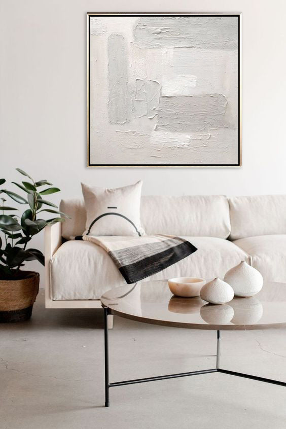17 Beige Maleri med 3D Tekstur