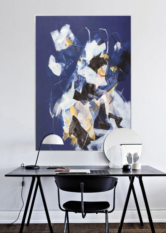 204 Abstrakt maleri - Blå