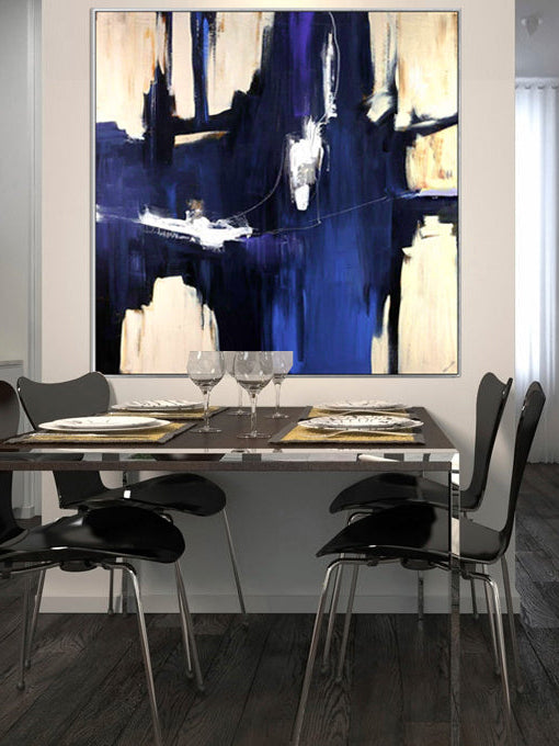 206 Blå abstrakt maleri