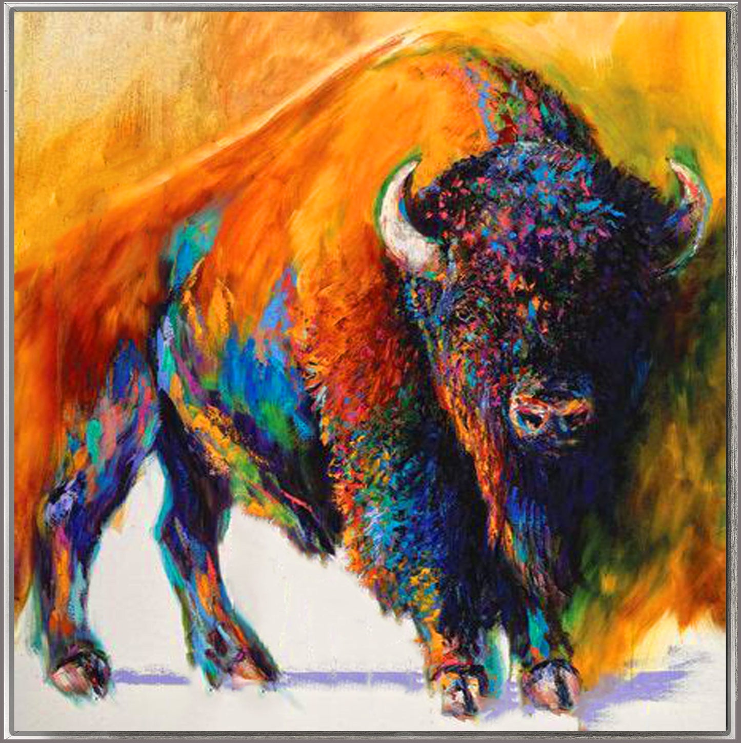 212 Farverigt maleri - Bison