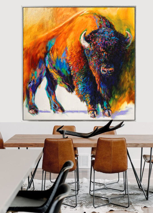 212 Farverigt maleri - Bison