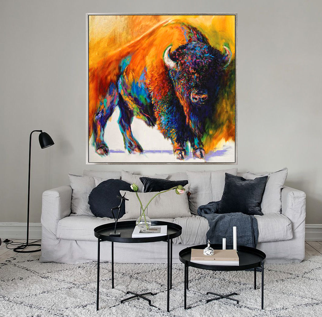 212 Farverigt maleri - Bison