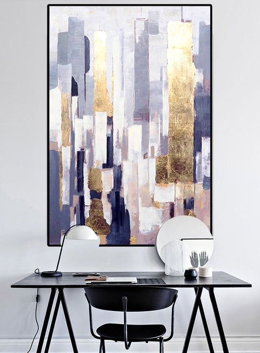 267 Abstrakt maleri - Gold city