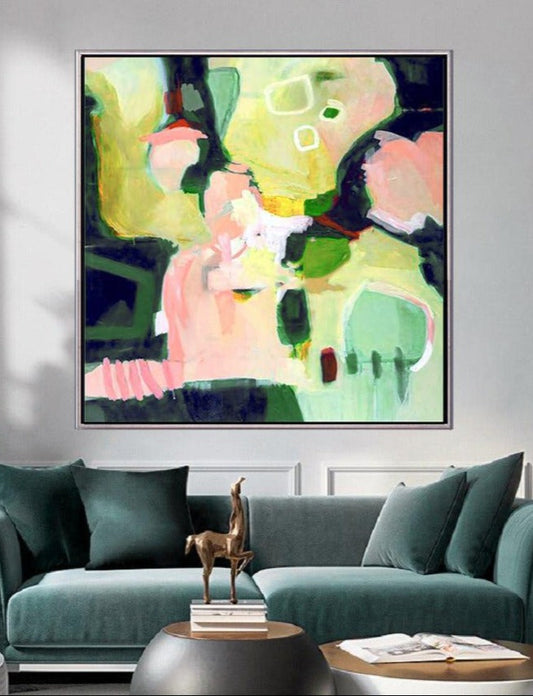 266 Grønt maleri - Abstrakt