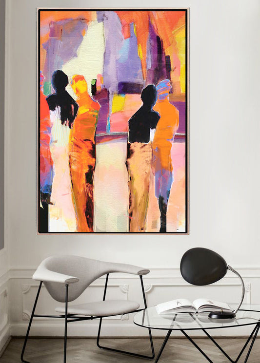 268a Farverigt maleri - mennesker