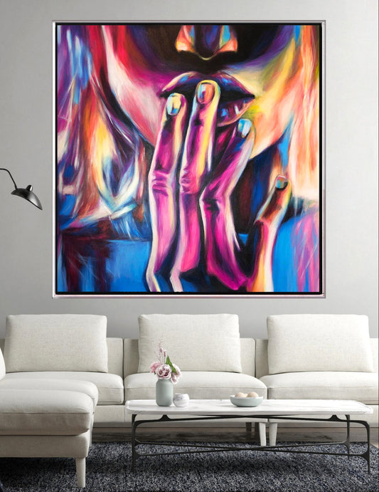 189 Farverigt maleri - kvinde