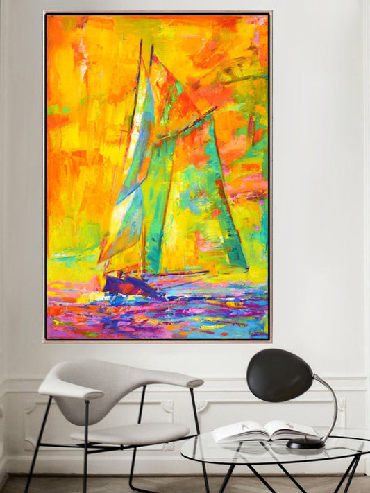 280 Farverigt maleri - Et sejl