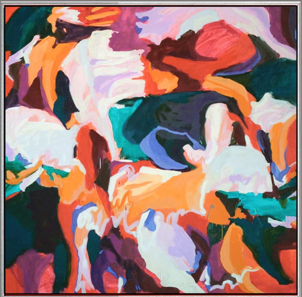 196 Farverigt abstrakt maleri