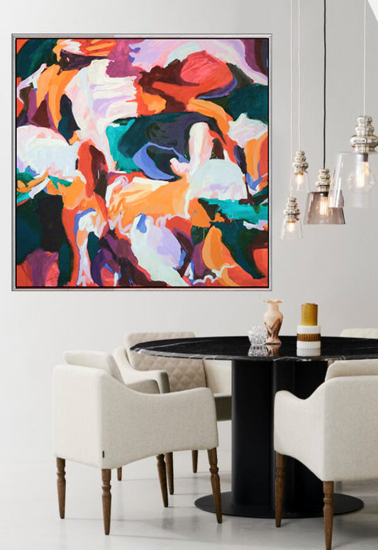 196 Farverigt abstrakt maleri