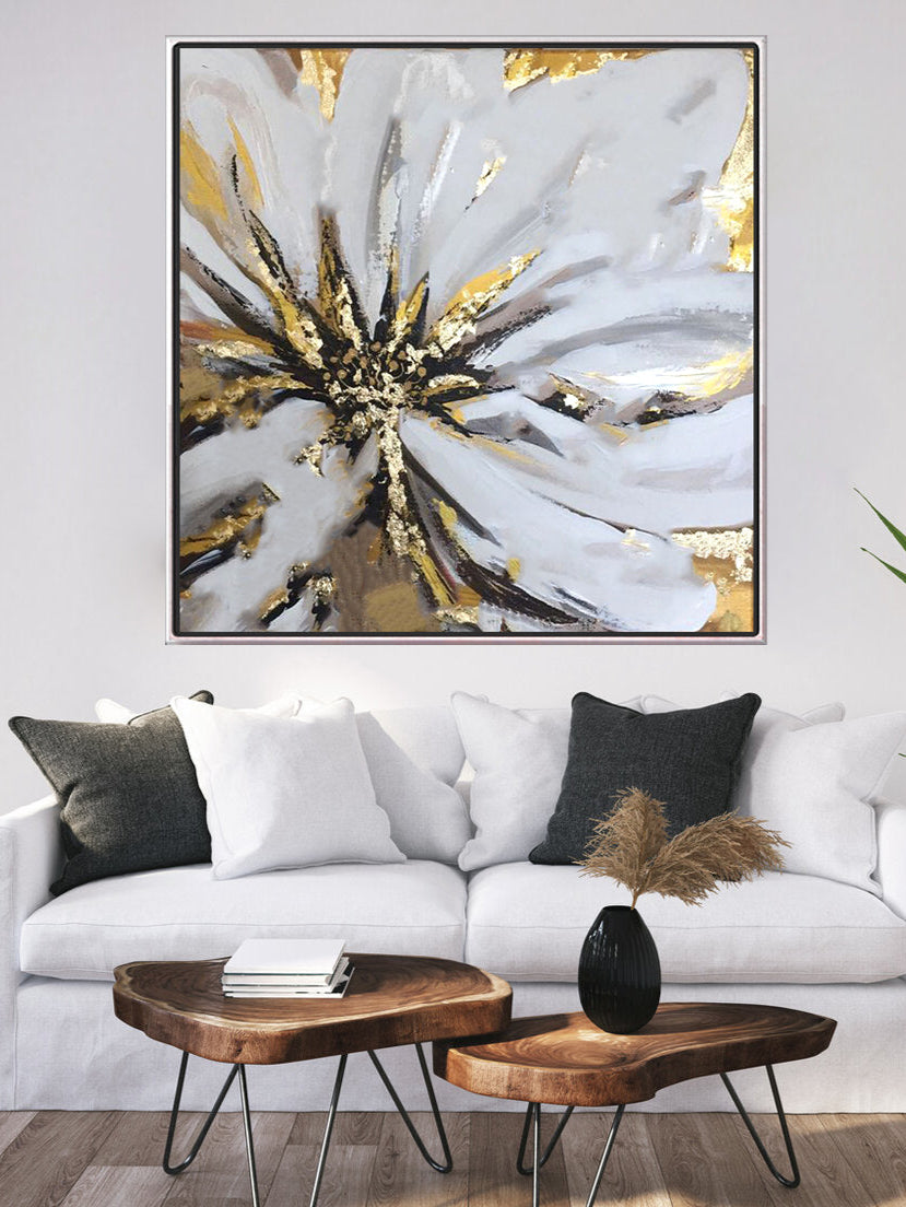 221 Maleri - En blomst med guld
