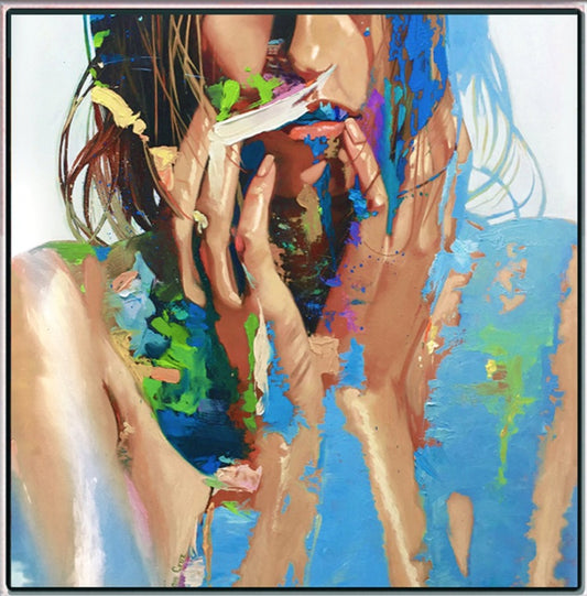 925a Maleri - Kvinde i sollys