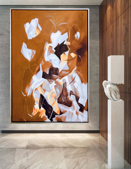 226 Brunt maleri - Abstrakt