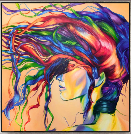 916 Maleri - Farverig hår