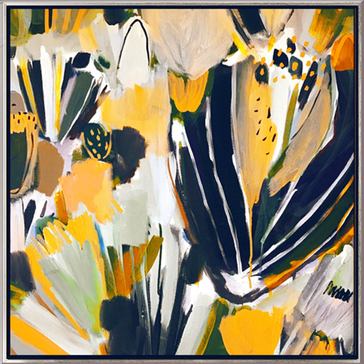 224 Maleri - Abstrakte blomster