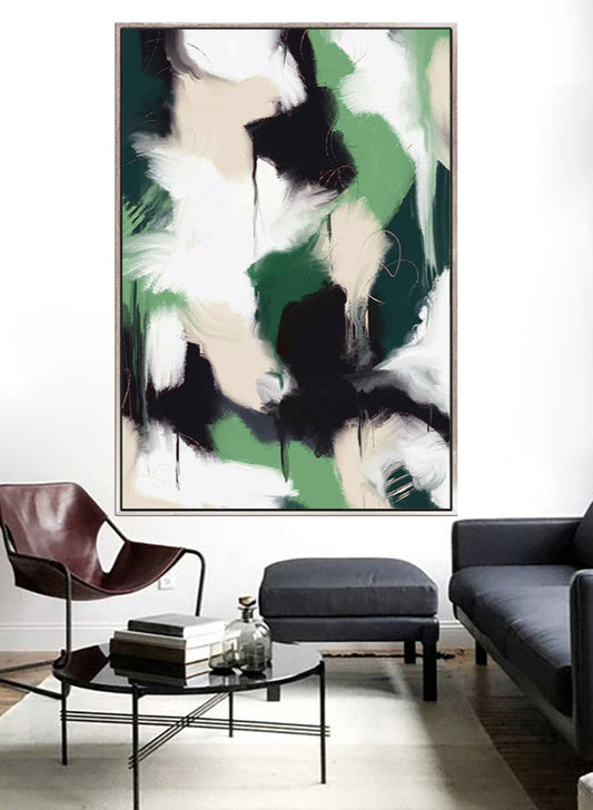 228 Grønt abstrakt maleri