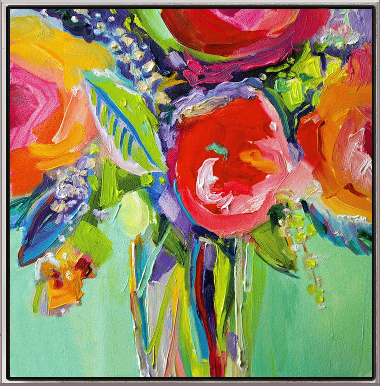 145 Farverigt maleri - Blomster