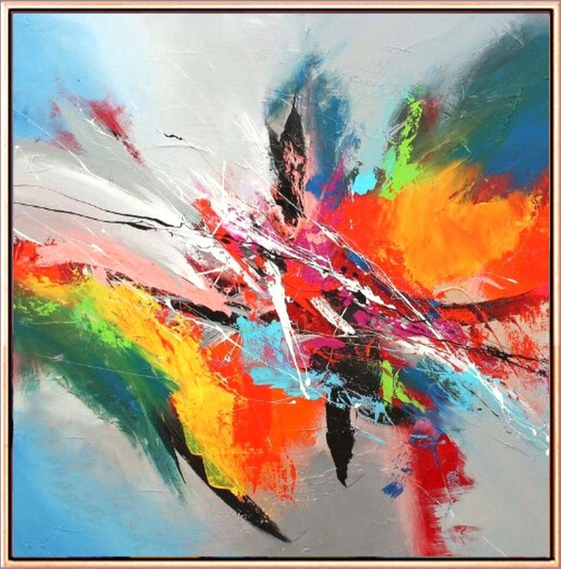 152 Farverigt abstakt maleri