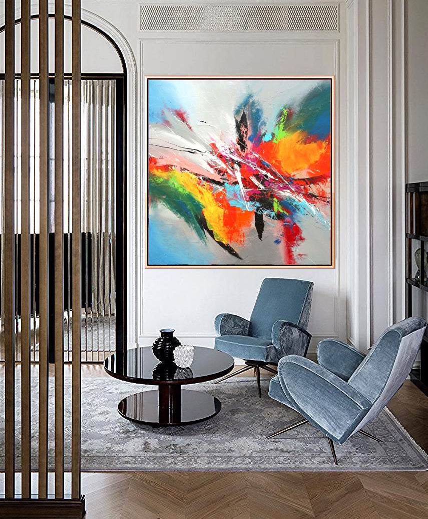 152 Farverigt abstakt maleri