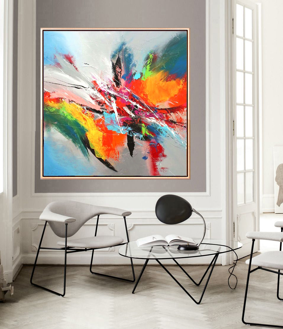 152 Farverigt abstakt maleri