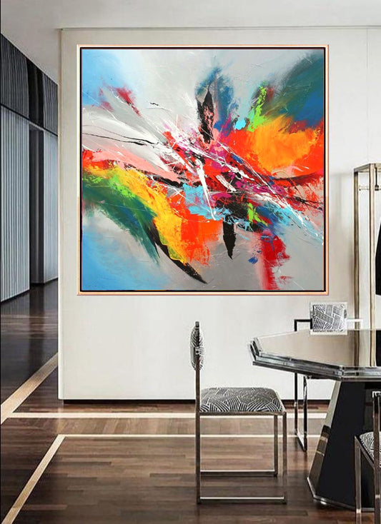 152 Farverigt abstakt maleri