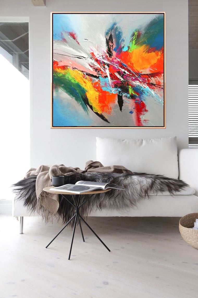 152 Farverigt abstakt maleri