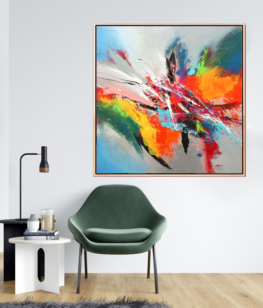 152 Farverigt abstakt maleri