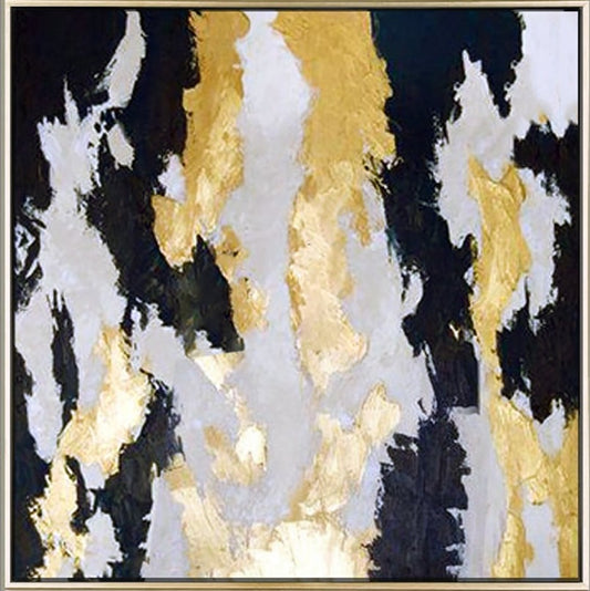 926b Abstrakt maleri - Guld&sort