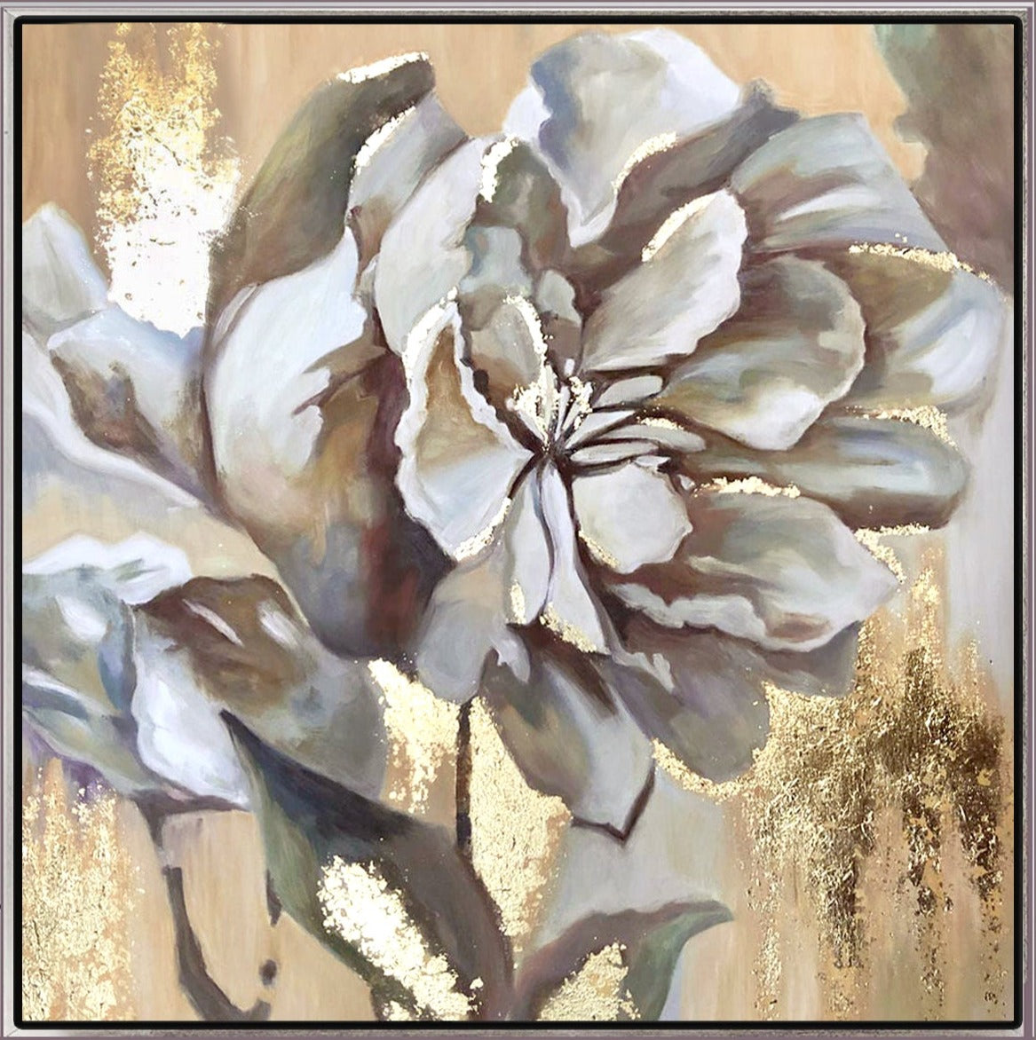 184 En blomst - med bladguld