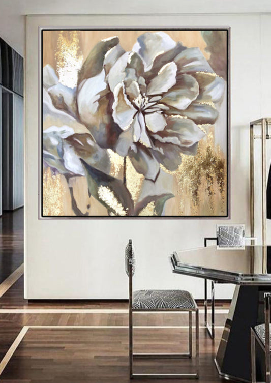 184 En blomst - med bladguld