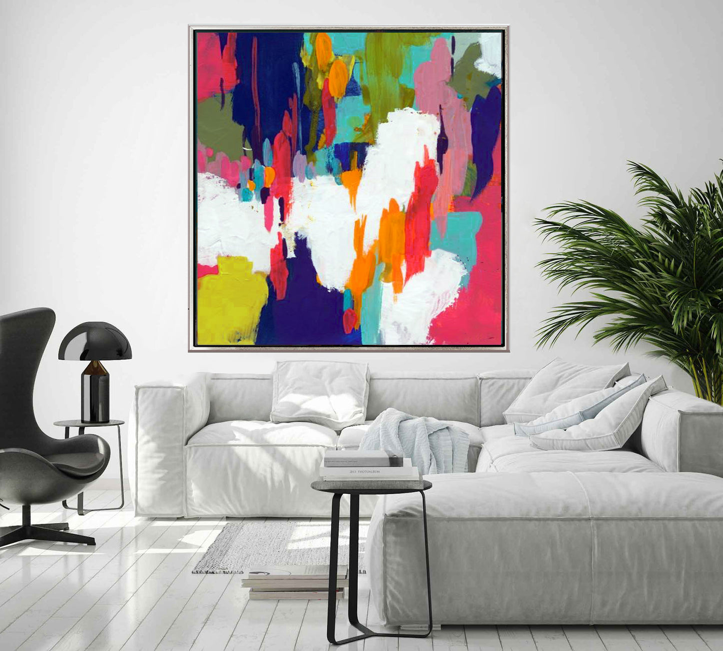 173 Farverigt maleri - Abstrakt