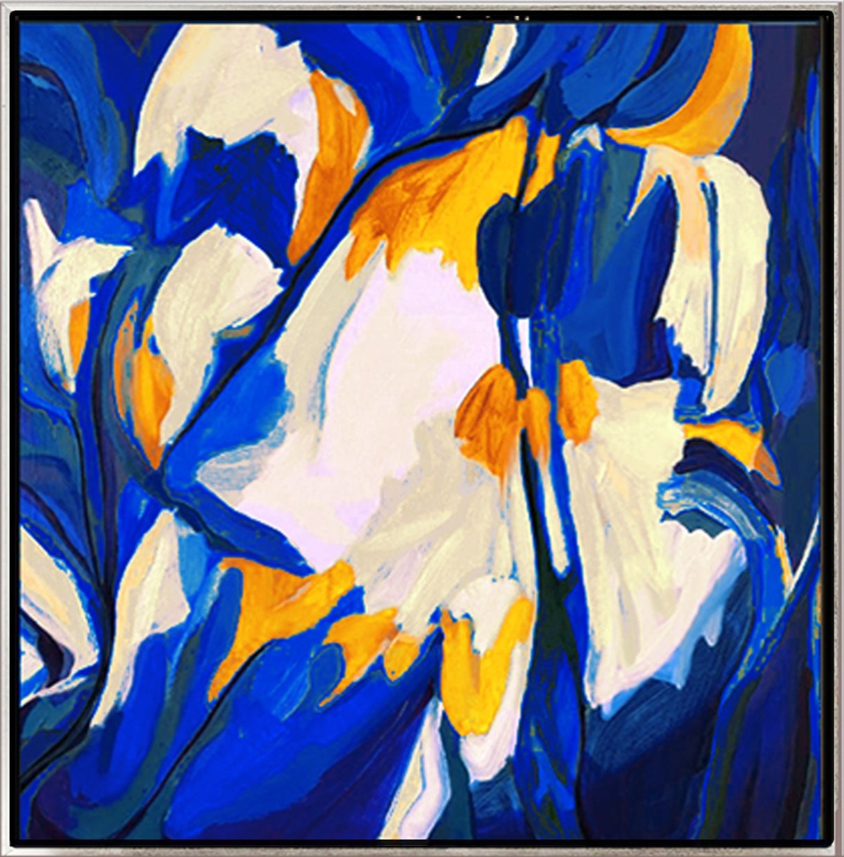 157 Maleri - Blå abstrakt